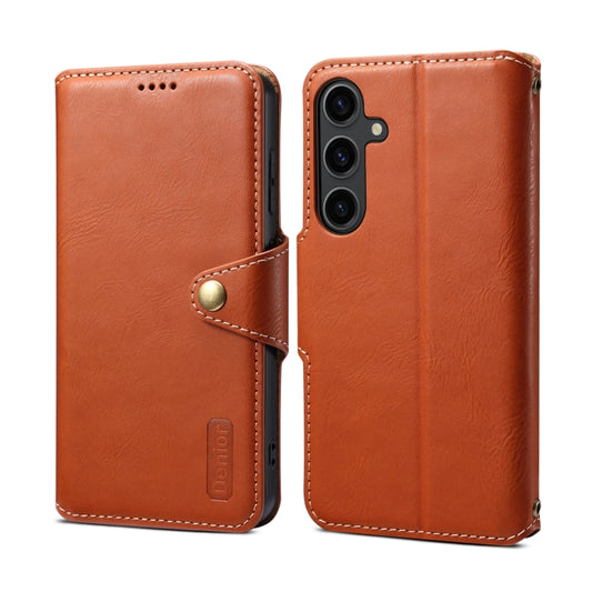 For Samsung Galaxy S24 5G Denior Cowhide Texture Wallet Style Leather Phone Case(Brown) - Galaxy S24 5G Cases by Denior | Online Shopping UK | buy2fix