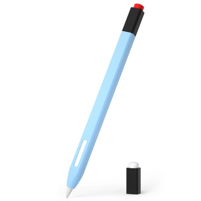 For Apple Pencil 2 Retro Pencil Style Stylus Pen Protective Case(Sky Blue) - Pencil Accessories by buy2fix | Online Shopping UK | buy2fix