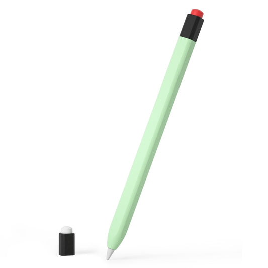 For Apple Pencil 1 Retro Pencil Style Liquid Silicone Stylus Case(Mint Green) - Pencil Accessories by buy2fix | Online Shopping UK | buy2fix