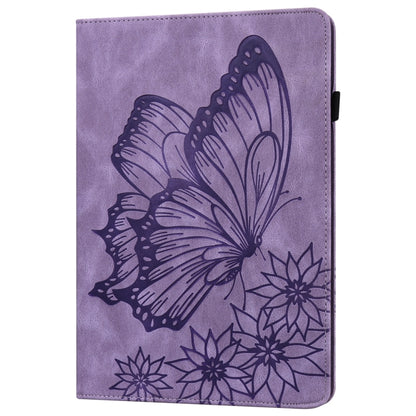 For iPad Pro 12.9 2022 / Air 13 2024 Big Butterfly Embossed Leather Tablet Case(Purple) - iPad Pro 12.9 (2022/2021) Cases by buy2fix | Online Shopping UK | buy2fix