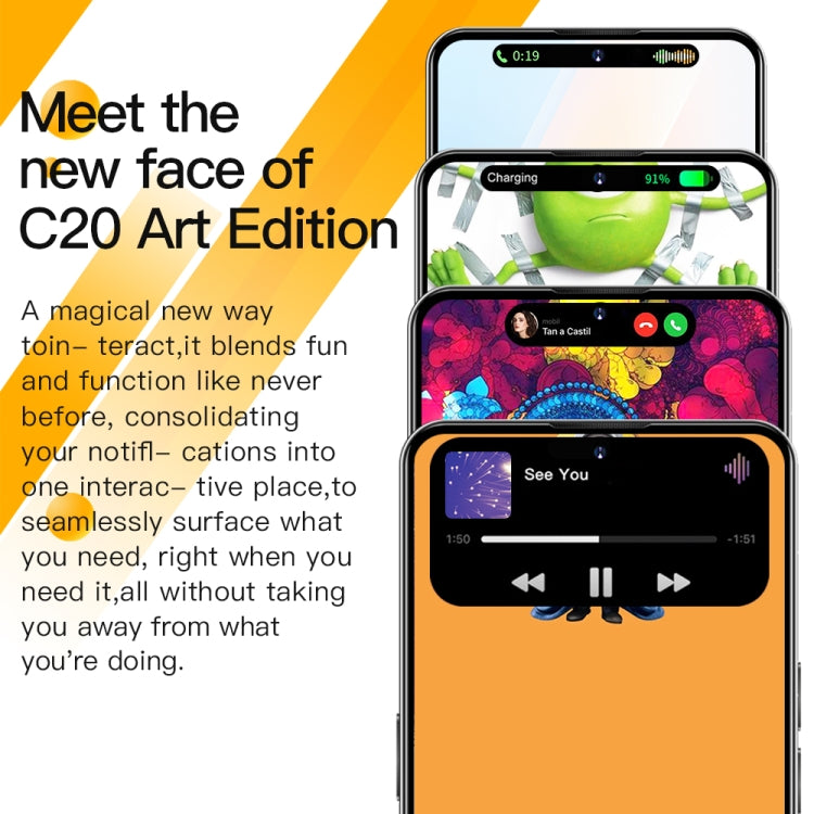 C20 Art Edition, 3GB+32GB, 6.53 inch Face Identification Android 8.1 MTK6753 Octa Core , Network: 4G, Dual SIM(Orange) -  by buy2fix | Online Shopping UK | buy2fix