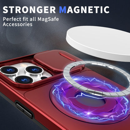 For iPhone 13 Pro Camshield MagSafe Ring Holder Armor Phone Case(Red) - iPhone 13 Pro Cases by buy2fix | Online Shopping UK | buy2fix