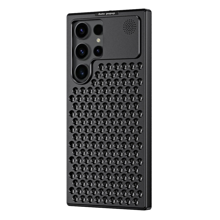 For Samsung Galaxy S22 Ultra 5G R-JUST RJ58 Aromatherapy Metal Cooling Phone Case(Black) - Galaxy S22 Ultra 5G Cases by R-JUST | Online Shopping UK | buy2fix