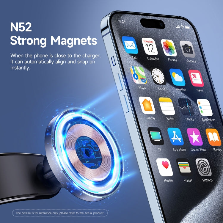 DUZZONA V3 15W Car Magnetic Wireless Charger Phone Holder(Black) - Wireless Charging Bracket by DUZZONA | Online Shopping UK | buy2fix
