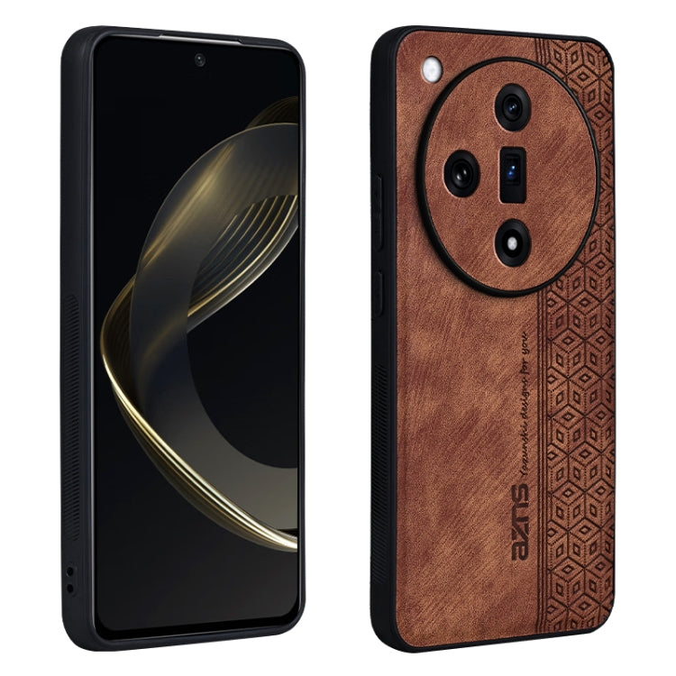 For OPPO Find X7 AZNS 3D Embossed Skin Feel Phone Case(Brown) - Find X7 Cases by AZNS | Online Shopping UK | buy2fix