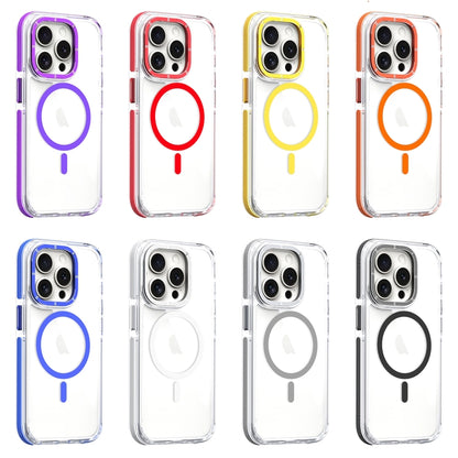 For iPhone 14 Dual-Color Clear Acrylic Hybrid TPU MagSafe Phone Case(Yellow) - iPhone 14 Cases by buy2fix | Online Shopping UK | buy2fix