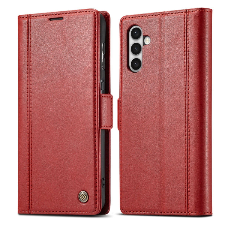 For Samsung Galaxy S24 LC.IMEEKE Skin-friendly Card Slots Leather Phone Case(Red) - Galaxy S24 5G Cases by LC.IMEEKE | Online Shopping UK | buy2fix