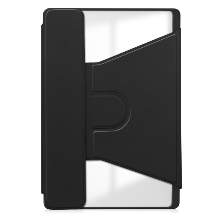 For Lenovo Tab M11/Xiaoxin Pad 11 2024 360 Rotation Transparent Smart Leather Case(Black) - Lenovo by buy2fix | Online Shopping UK | buy2fix