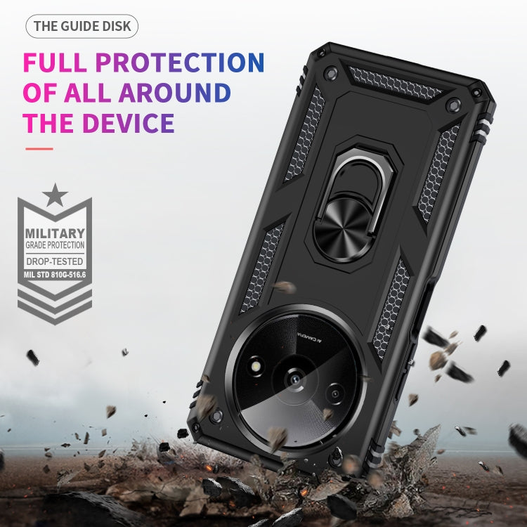 For Xiaomi Redmi A3 4G Shockproof TPU + PC Phone Case with Holder(Black) - Xiaomi Cases by buy2fix | Online Shopping UK | buy2fix