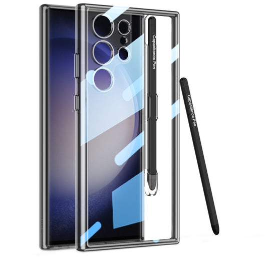 For Samsung Galaxy S24 Ultra 5G GKK Space Frame Transparent PC + TPU Phone Case with Pen(Transparent Black) - Galaxy S24 Ultra 5G Cases by GKK | Online Shopping UK | buy2fix