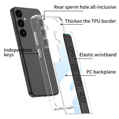 For Samsung Galaxy S24 5G GKK Space Frame Transparent PC + TPU Phone Case with Wrist Strap(White) - Galaxy S24 5G Cases by GKK | Online Shopping UK | buy2fix