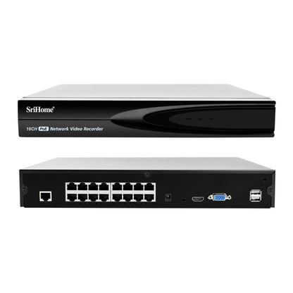SriHome NVS006 1080P Ultra HD 16 Channel POE Network Video Recorder(US Plug) - Digital Video Recorder by SriHome | Online Shopping UK | buy2fix