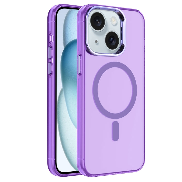 For iPhone 15 Plus Electroplated IMD Magsafe PC Hybrid TPU Phone Case(Purple) - iPhone 15 Plus Cases by buy2fix | Online Shopping UK | buy2fix