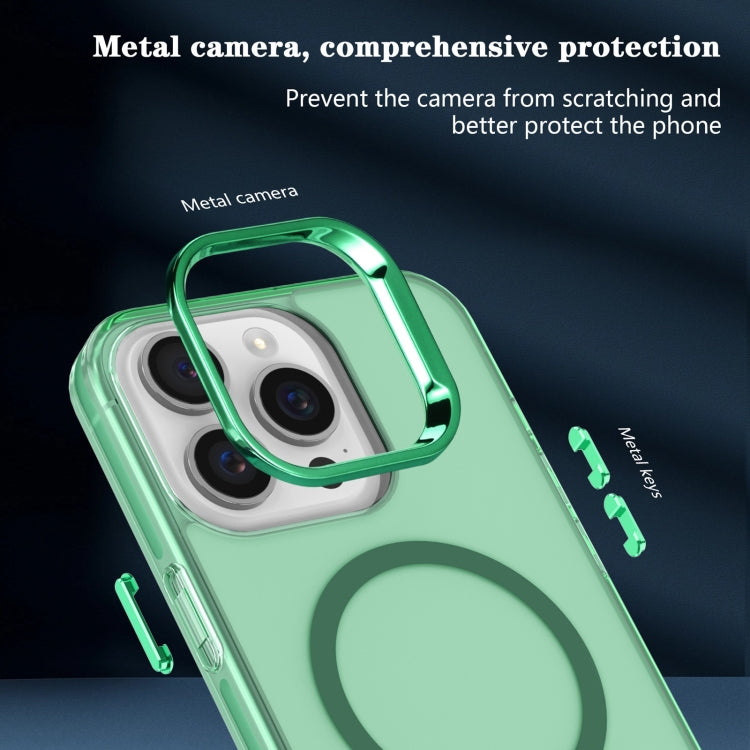 For iPhone 15 Electroplated IMD Magsafe PC Hybrid TPU Phone Case(Green) - iPhone 15 Cases by buy2fix | Online Shopping UK | buy2fix