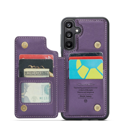 For Samsung Galaxy A15 CaseMe C22 Litchi Texture RFID Anti-theft Leather Phone Case(Purple) - Galaxy Phone Cases by CaseMe | Online Shopping UK | buy2fix