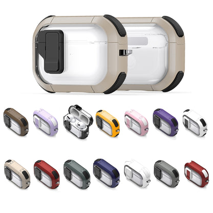 For AirPods 1/2 DUX DUCIS PECN Series Split Two-color Transparent Earphone Case with Hook(Purple White) - For AirPods 1/2 by DUX DUCIS | Online Shopping UK | buy2fix