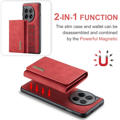 For OnePlus 12 DG.MING M1 Series 3-Fold Multi Card Wallet + Magnetic Phone Case(Red) - OnePlus Cases by DG.MING | Online Shopping UK | buy2fix