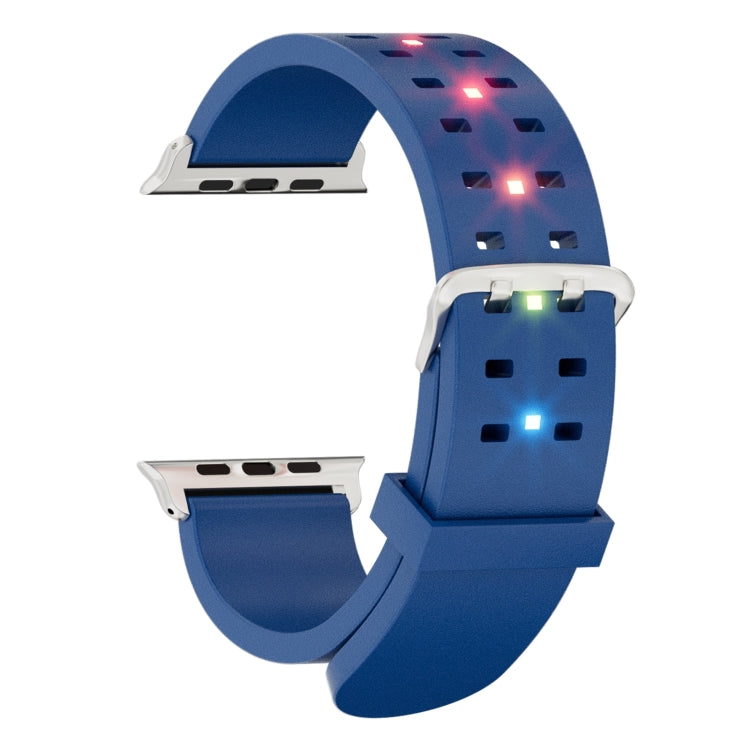 For Apple Watch Ultra 49mm Luminous Colorful Light Silicone Watch Band(Blue) - Watch Bands by buy2fix | Online Shopping UK | buy2fix