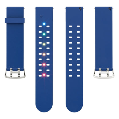 For Apple Watch Series 5 44mm Luminous Colorful Light Silicone Watch Band(Blue) - Watch Bands by buy2fix | Online Shopping UK | buy2fix