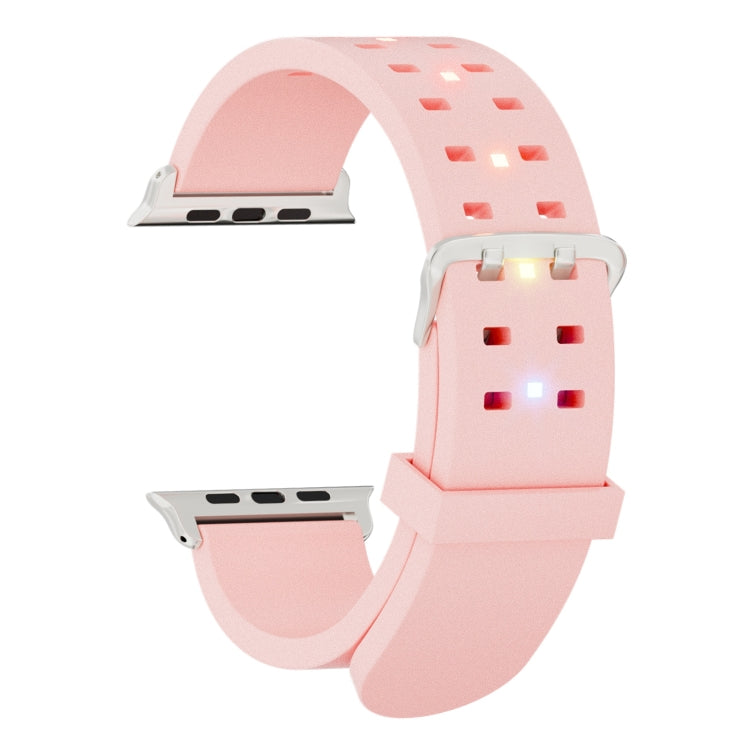 For Apple Watch Series 5 40mm Luminous Colorful Light Silicone Watch Band(Pink) - Watch Bands by buy2fix | Online Shopping UK | buy2fix