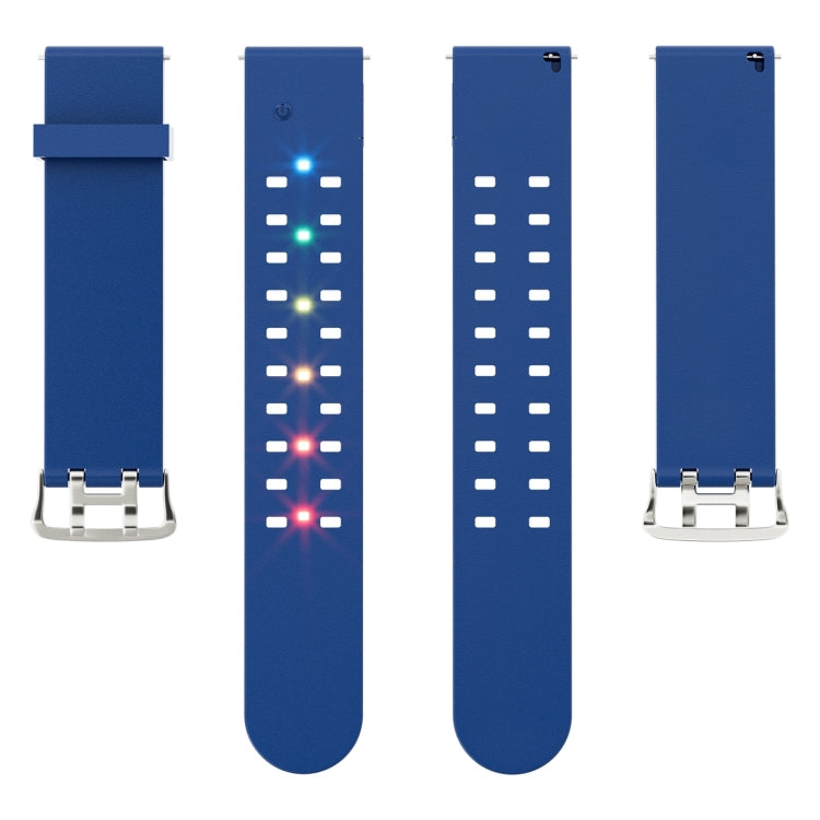 For Apple Watch 38mm Luminous Colorful Light Silicone Watch Band(Blue) - Watch Bands by buy2fix | Online Shopping UK | buy2fix