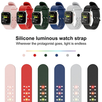 For Apple Watch SE 44mm Luminous Colorful Light Silicone Watch Band(Blue) - Watch Bands by buy2fix | Online Shopping UK | buy2fix