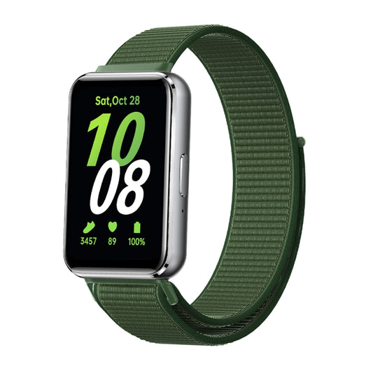 For Samsung Galaxy Fit 3 Woven Nylon Loop Watch Band(Army Green) - Watch Bands by buy2fix | Online Shopping UK | buy2fix