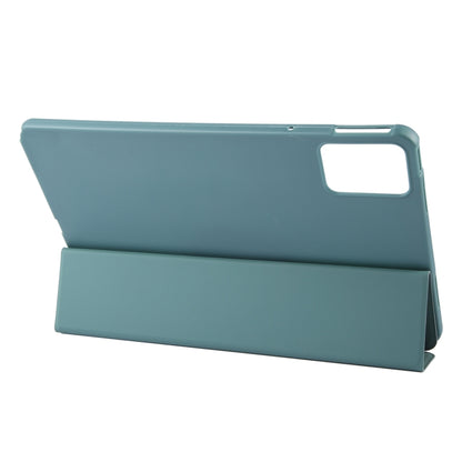 For Lenovo Tab M11/ Xiaoxin Pad 11 2024 Tri-fold Silicone Leather Tablet Case(Dark Green) - Lenovo by buy2fix | Online Shopping UK | buy2fix