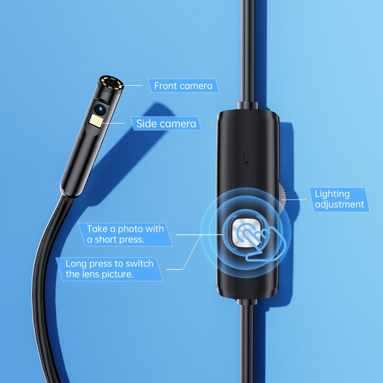 AN112 8mm Double Lenses HD Industry Endoscope Support Mobile Phone Direct Connection, Length:2m Hard Tube -  by buy2fix | Online Shopping UK | buy2fix