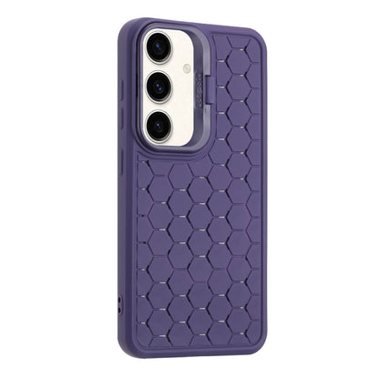 For Samsung Galaxy S23 FE 5G Honeycomb Radiating Lens Holder Magsafe Phone Case(Purple) - Galaxy S23 FE 5G Cases by buy2fix | Online Shopping UK | buy2fix