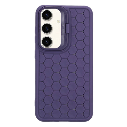 For Samsung Galaxy S23 FE 5G Honeycomb Radiating Lens Holder Magsafe Phone Case(Purple) - Galaxy S23 FE 5G Cases by buy2fix | Online Shopping UK | buy2fix