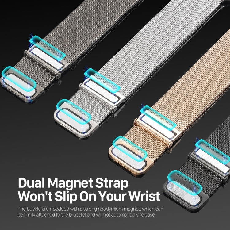 For Apple Watch Series 8 41mm DUX DUCIS Milanese Pro Series Stainless Steel Watch Band(Black) - Watch Bands by DUX DUCIS | Online Shopping UK | buy2fix