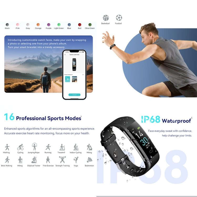 S5-4 Smart Bracelet IP68 Waterproof Heart Rate Sport Fitness Tracker Smart Watch(Green) - Smart Wristbands by buy2fix | Online Shopping UK | buy2fix