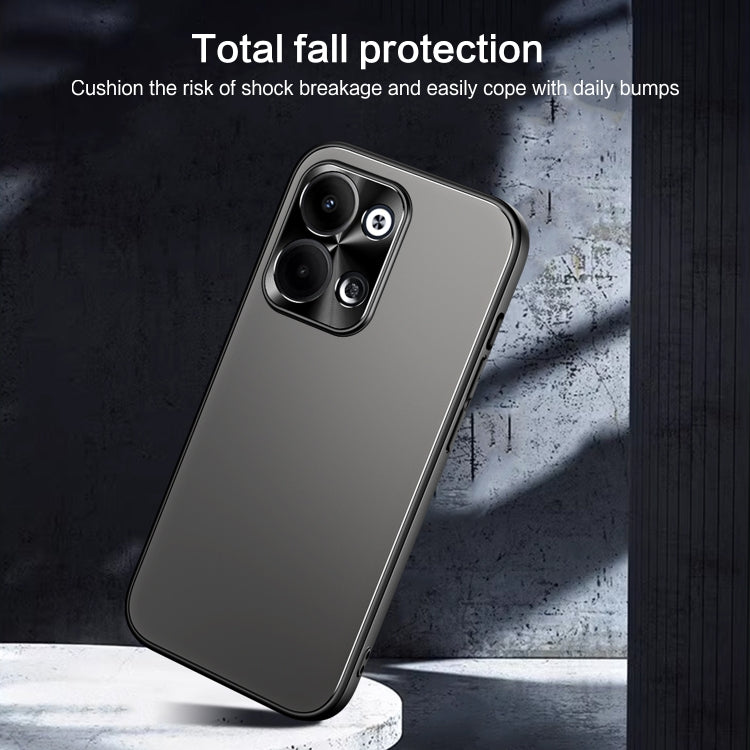 For OPPO Reno9 / Reno9 Pro R-JUST RJ-61 Electroplating Frosted TPU + PC Phone Case(Silver) - OPPO Cases by R-JUST | Online Shopping UK | buy2fix