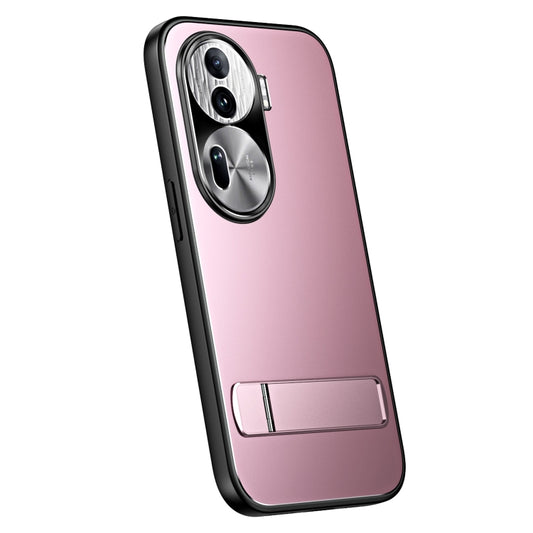 For OPPO Reno11 Global R-JUST RJ-61 Electroplating Frosted TPU + PC Phone Case with Holder(Pink) - Reno11 Cases by R-JUST | Online Shopping UK | buy2fix