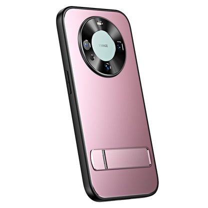 For Huawei Mate 60 R-JUST RJ-61 Electroplating Frosted TPU + PC Phone Case with Holder(Pink) - Huawei Cases by R-JUST | Online Shopping UK | buy2fix