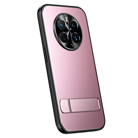 For Huawei Mate 50 Pro R-JUST RJ-61 Electroplating Frosted TPU + PC Phone Case with Holder(Pink) - Huawei Cases by R-JUST | Online Shopping UK | buy2fix