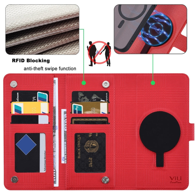 For iPhone 13 Pro Max ViLi GHA Series Shockproof MagSafe RFID Leather Attraction Horizontal Flip Phone Case(Red) - iPhone 13 Pro Max Cases by ViLi | Online Shopping UK | buy2fix