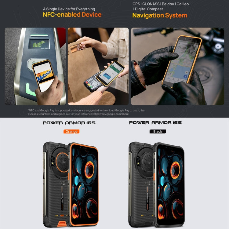 [HK Warehouse] Ulefone Power Armor 16S Rugged Phone, 8GB+128GB, 9600mAh Battery, Side Fingerprint, 5.93 inch Android 13 Unisoc T616 Octa Core up to 2.0GHz, Network: 4G, NFC, OTG(Orange) - Ulefone by Ulefone | Online Shopping UK | buy2fix