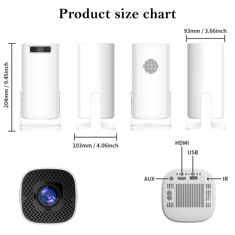 GXMO P30 Android 11 OS HD Portable WiFi Projector, Plug Type:US Plug(White) - Mini Projector by GXMO | Online Shopping UK | buy2fix