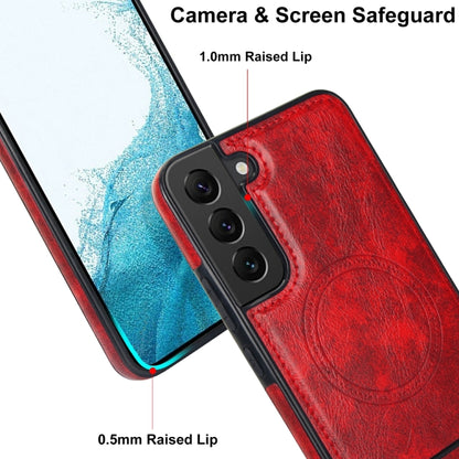 For Samsung Galaxy S22+ 5G Retro Leather Invisible Stand MagSafe Phone Case(Red) - Galaxy S22+ 5G Cases by buy2fix | Online Shopping UK | buy2fix