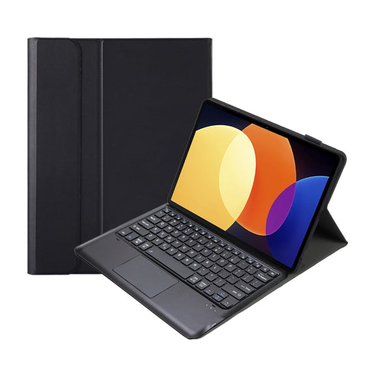 For Xiaomi Pad 6S Pro 12.4 Lambskin Texture Detachable Bluetooth Keyboard Leather Case with Touchpad(Black) - Others Keyboard by buy2fix | Online Shopping UK | buy2fix