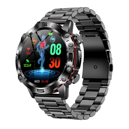 ET482 1.43 inch AMOLED Screen Sports Smart Watch Support Bluethooth Call /  ECG Function(Black Steel Band) - Smart Watches by buy2fix | Online Shopping UK | buy2fix