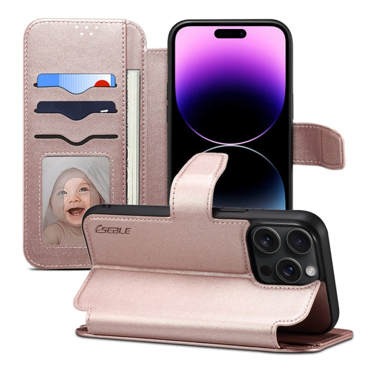 For iPhone 14 Pro Max ESEBLE E1 Nappa Texture MagSafe Holder Leather Phone Case(Rose Gold) - iPhone 14 Pro Max Cases by ESEBLE | Online Shopping UK | buy2fix