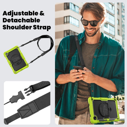 For Lenovo Tab M11 /Xiaoxin Pad 2024 Silicone Hybrid PC Tablet Case with Shoulder Strap(Yellow Green Black) - Lenovo by buy2fix | Online Shopping UK | buy2fix