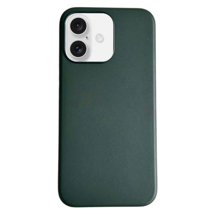 For iPhone 16 Plus Pure Color Leather Magsafe Magnetic Phone Case(Dark Green) - iPhone 16 Plus Cases by buy2fix | Online Shopping UK | buy2fix