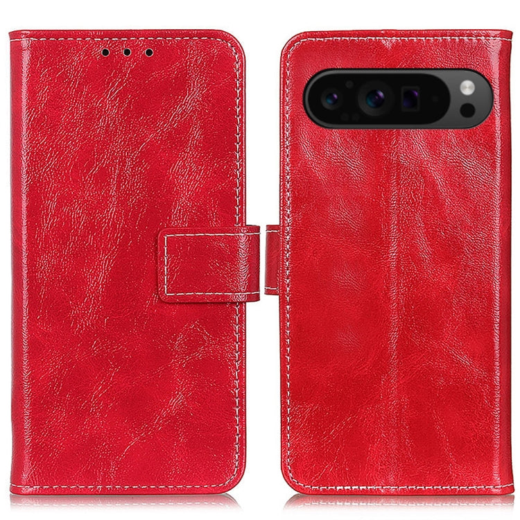 For Google Pixel 9 Pro Retro Crazy Horse Texture Flip Leather Phone Case(Red) - Google Cases by buy2fix | Online Shopping UK | buy2fix