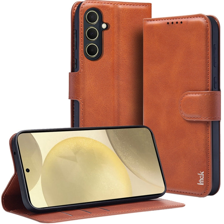 For Samsung Galaxy A35 5G IMAK Count Series Flip Leather Phone Case(Brown) - Galaxy Phone Cases by imak | Online Shopping UK | buy2fix