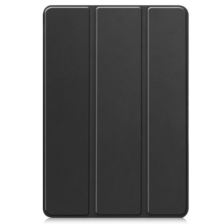 For Xiaomi Pad 6S Pro Custer Pure Color 3-Fold Holder Smart Leather Tablet Case(Black) - More Tablet Cases by buy2fix | Online Shopping UK | buy2fix