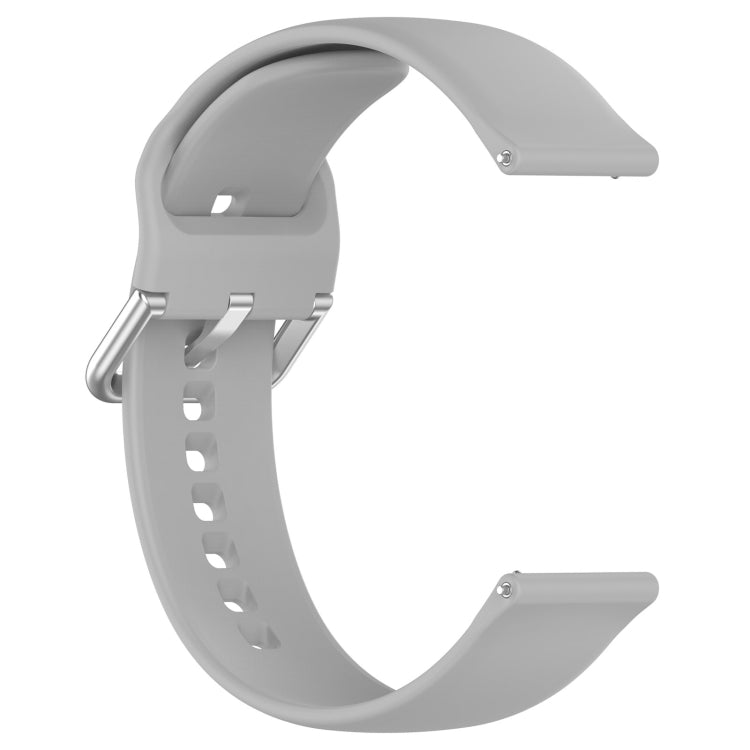 For CMF Watch Pro D395 22mm Solid Color Silver Buckle Silicone Watch Band, Size:L(Grey) - Watch Bands by buy2fix | Online Shopping UK | buy2fix